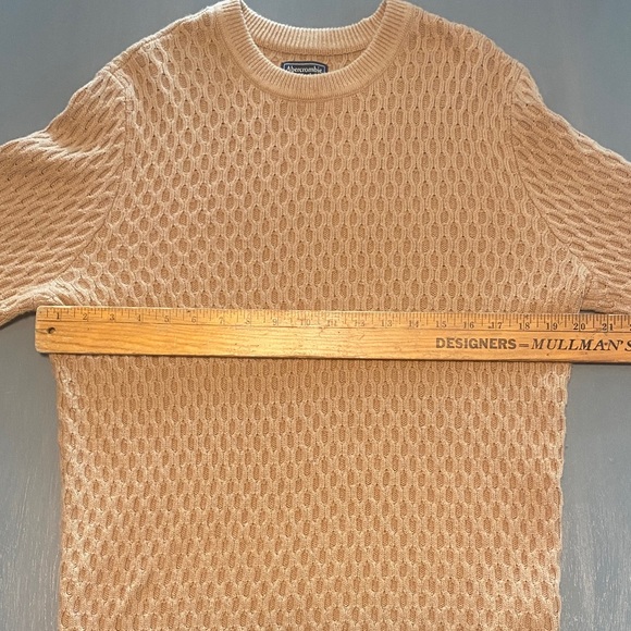 Abercrombie & Fitch Men's Camel Waffle Knit Crewneck Sweater - Picture 6 of 7